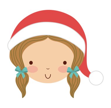 Kış Giysi izole simgesi olan küçük şirin kız