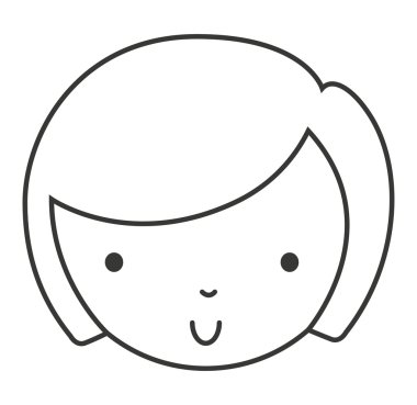 küçük sevimli kız izole simgesi