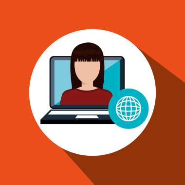 kadın dizüstü wifi simgesi