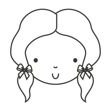 küçük sevimli kız izole simgesi