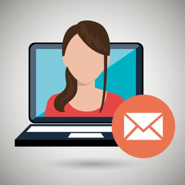 kadın dizüstü bilgisayar ileti web