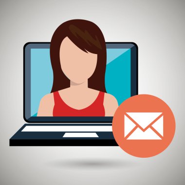 kadın dizüstü bilgisayar ileti web