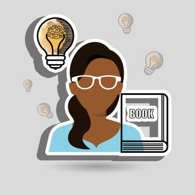 kadın kitap fikir simgesi
