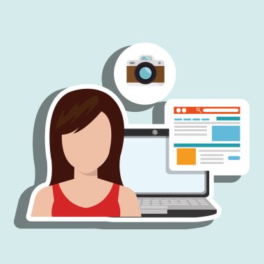 kadın dizüstü e-posta belge