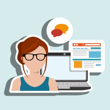 kadın dizüstü e-posta belge