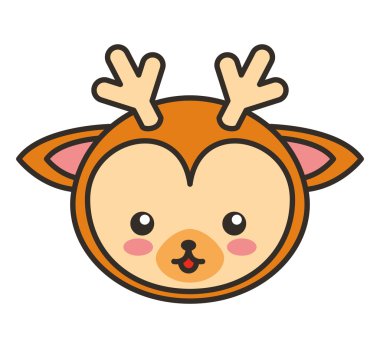 Sevimli geyik hayvan ihale izole simgesi