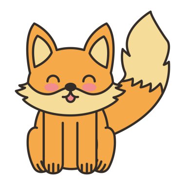 şirin fox hayvan ihale izole simgesi