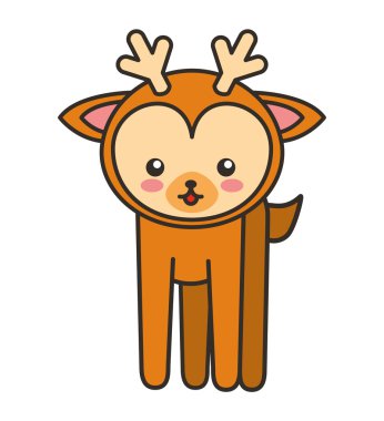 Sevimli geyik hayvan ihale izole simgesi