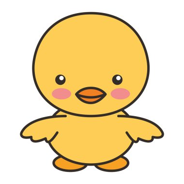 sevimli tavuk hayvan ihale izole simgesi