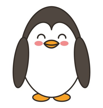 sevimli penguen hayvan ihale izole simgesi