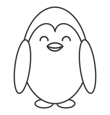 sevimli penguen hayvan ihale izole simgesi