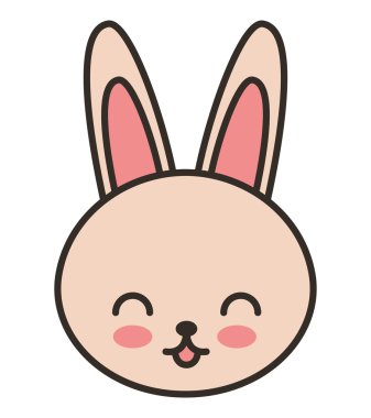 sevimli tavşan hayvan ihale izole simgesi