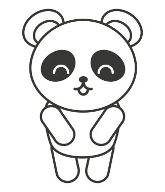 sevimli ayı panda hayvan ihale izole simgesi