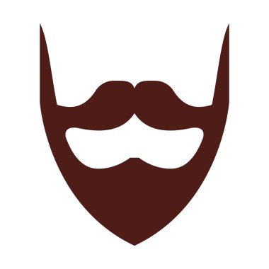 Bıyık hippi stili izole edilmiş simge