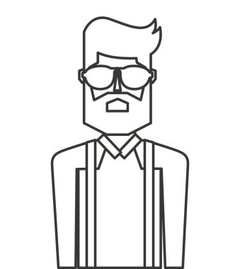 adam kişi hippi tarzı izole simgesi