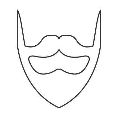 Bıyık hippi stili izole edilmiş simge