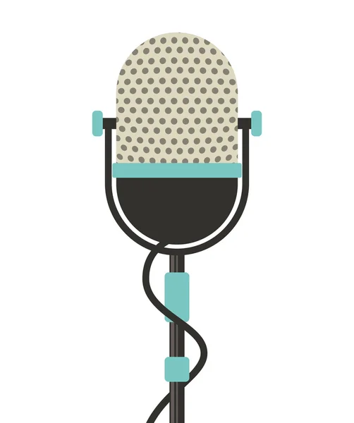 Microphone retro isolated icon — Stock Vector