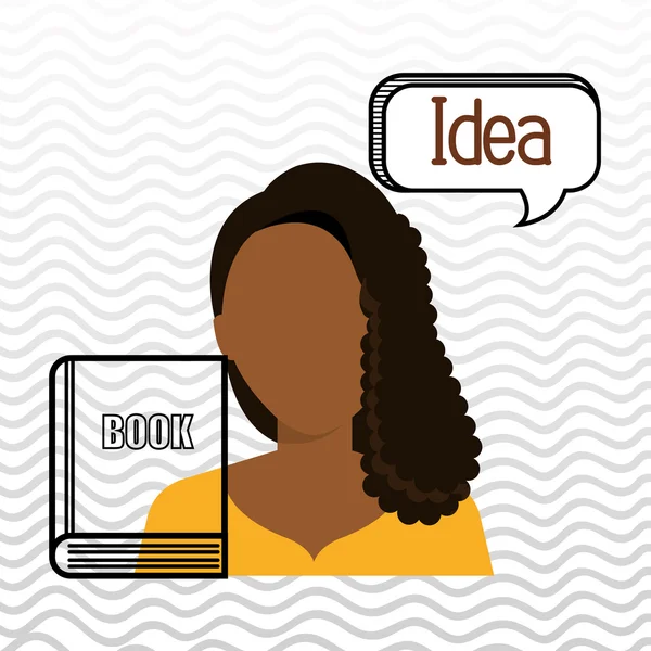 Mujer libro idea icono — Vector de stock