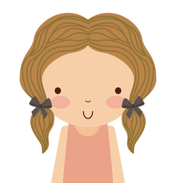 little cute girl isolated icon