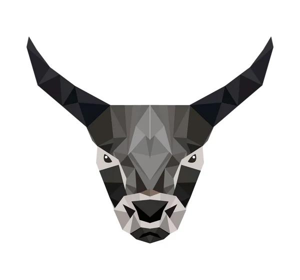Cabeza de cabra bajo poli aislado icono — Vector de stock