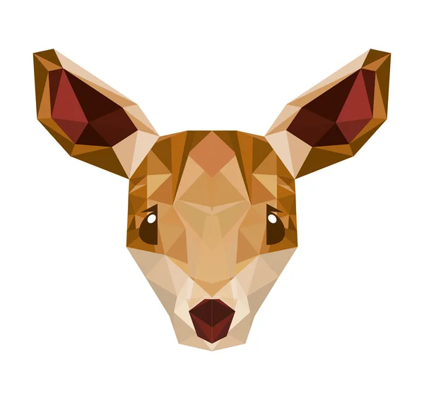 Deer head low poly isolated icon — Stock Vector