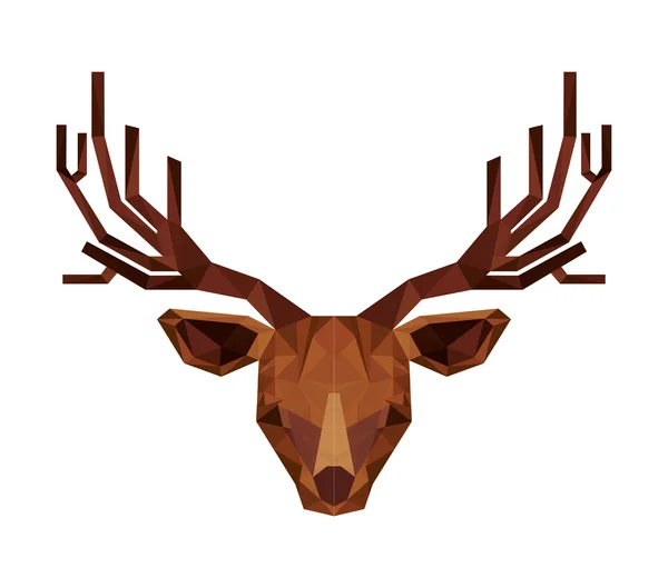 Reindeer head low poly isolated icon — стоковый вектор