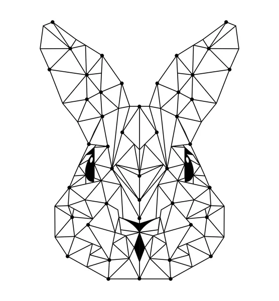 Tête de lapin low poly icône isolée — Image vectorielle