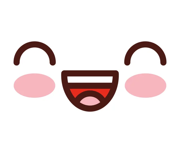 Face emoticon cute square icon — Stock Vector