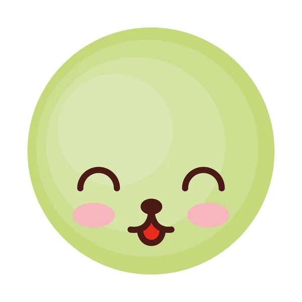 Face emoticon cute circle icon — Stock Vector
