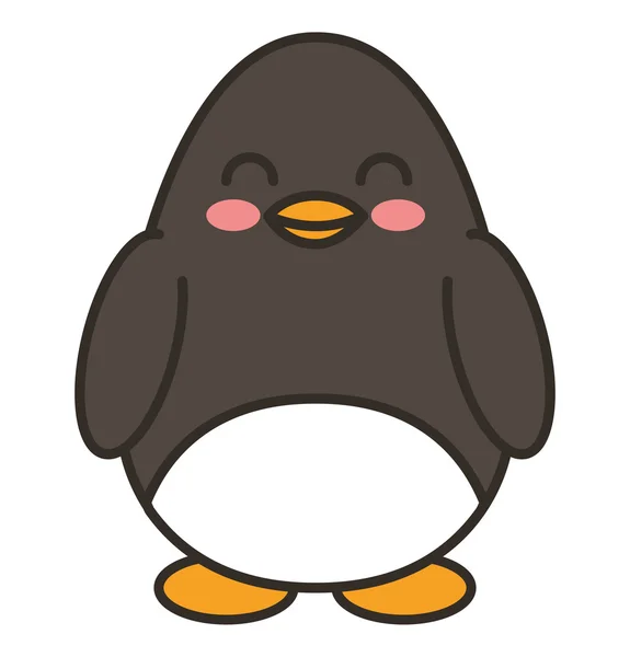 Lindo pingüino animal tierno icono aislado — Archivo Imágenes Vectoriales