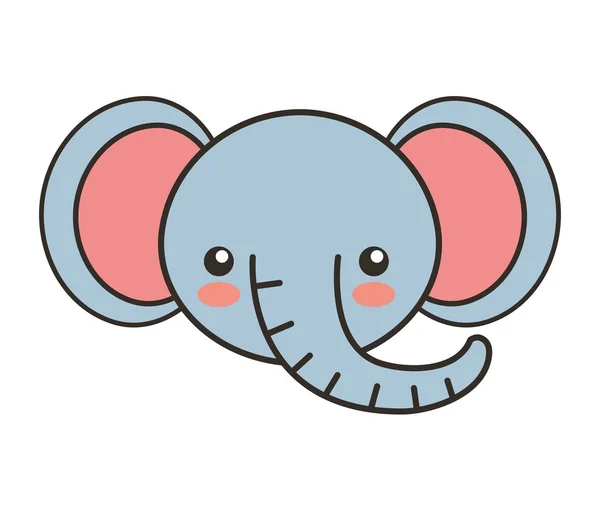 Elefante lindo animal tierno icono aislado — Vector de stock