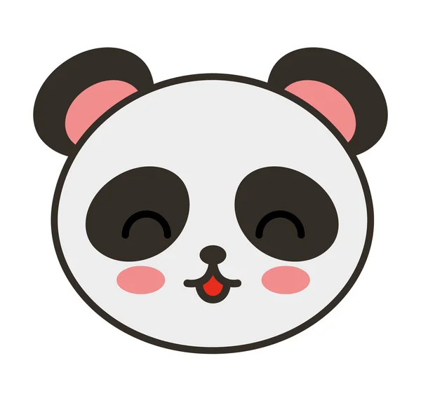 Lindo oso panda animal tierno icono aislado — Vector de stock