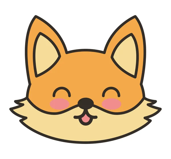 Cute fox zwierząt przetargu ikona na białym tle — Wektor stockowy