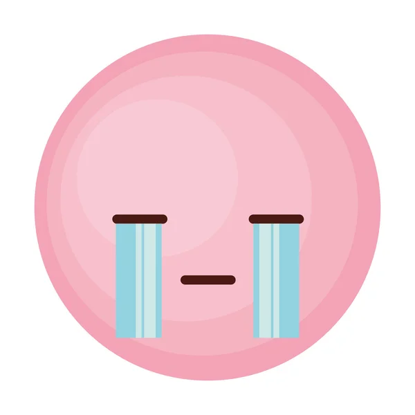 Face emoticon cute circle icon — Stock Vector