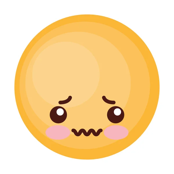 Faccina emoticon carino cerchio icona — Vettoriale Stock