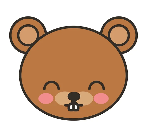 Cute bear animal tender isolated icon — Stock Vector