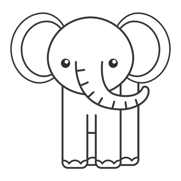 Elefante lindo animal tierno icono aislado — Vector de stock