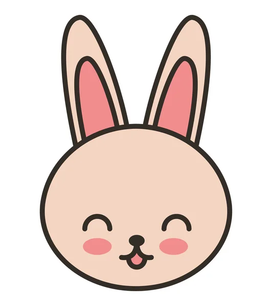 Cute rabbit animal tender isolated icon — Stock Vector