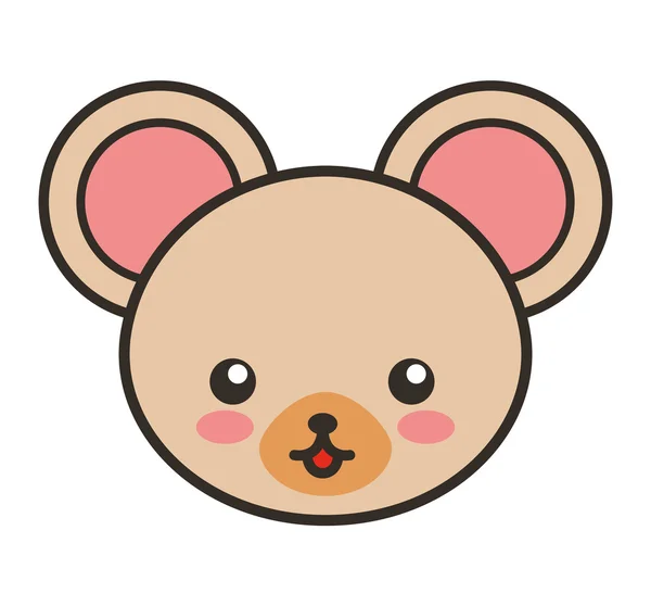 Cute bear animal tender isolated icon — Stock Vector