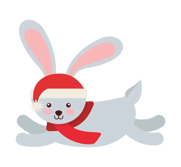 Cute animal with christmas clothes — Stock Vector