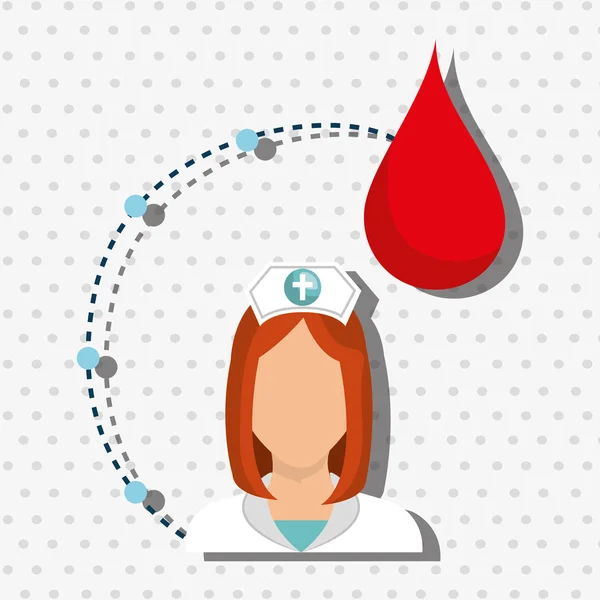 Donna personale medico sangue — Vettoriale Stock