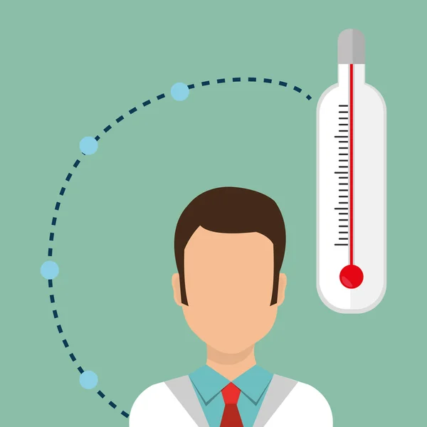 Homem termômetro pessoal médico —  Vetores de Stock