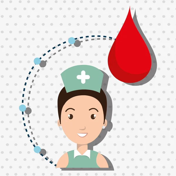Woman medical staff blood — Stock Vector