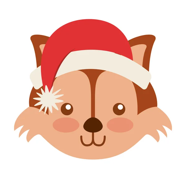 Lindo animal con ropa de Navidad — Vector de stock