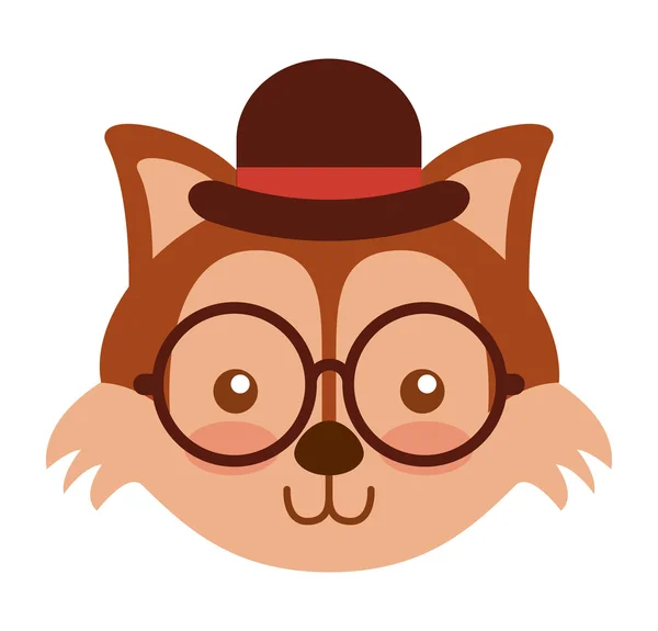 Estilo hipster animal bonito —  Vetores de Stock