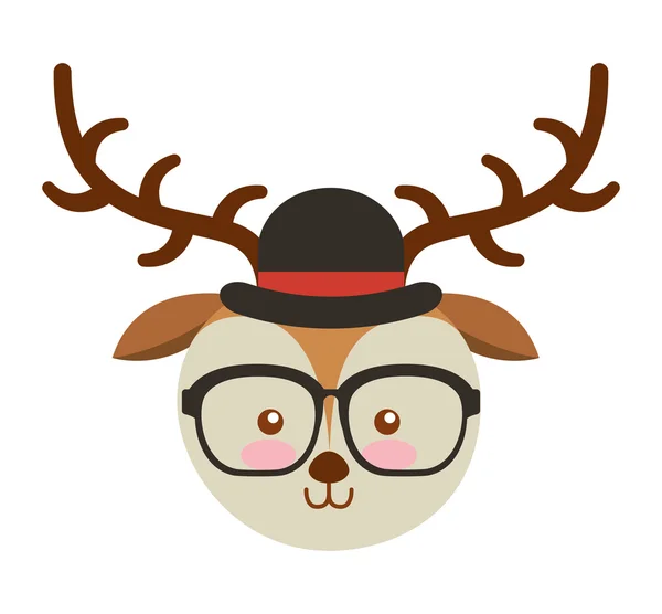 Cute animal hipster style — Stock Vector