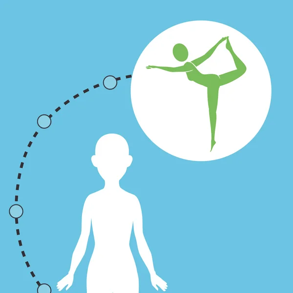 Silueta mujer saludable yoga — Vector de stock