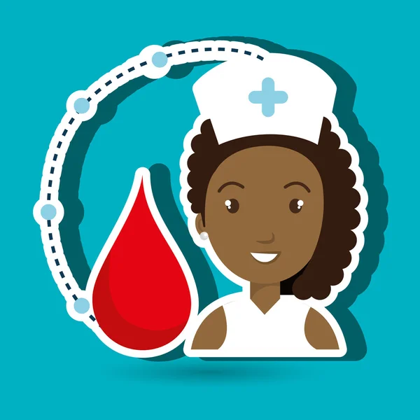 Kvinna medicinsk personal blod — Stock vektor