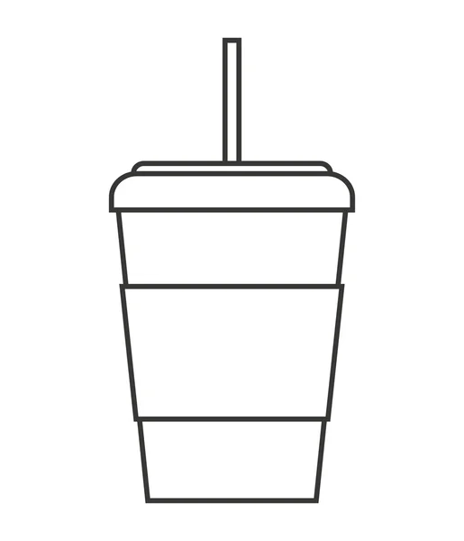 玻璃饮料与秸秆孤立图标 — 图库矢量图片