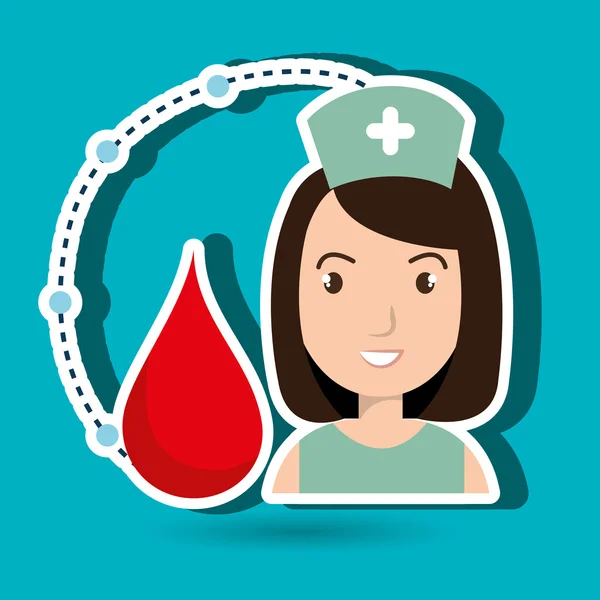 女性医療スタッフの血液 — ストックベクタ